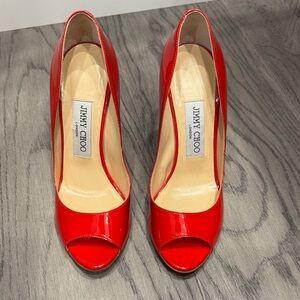 Jimmy Choo Vibrant Red Patent Heels